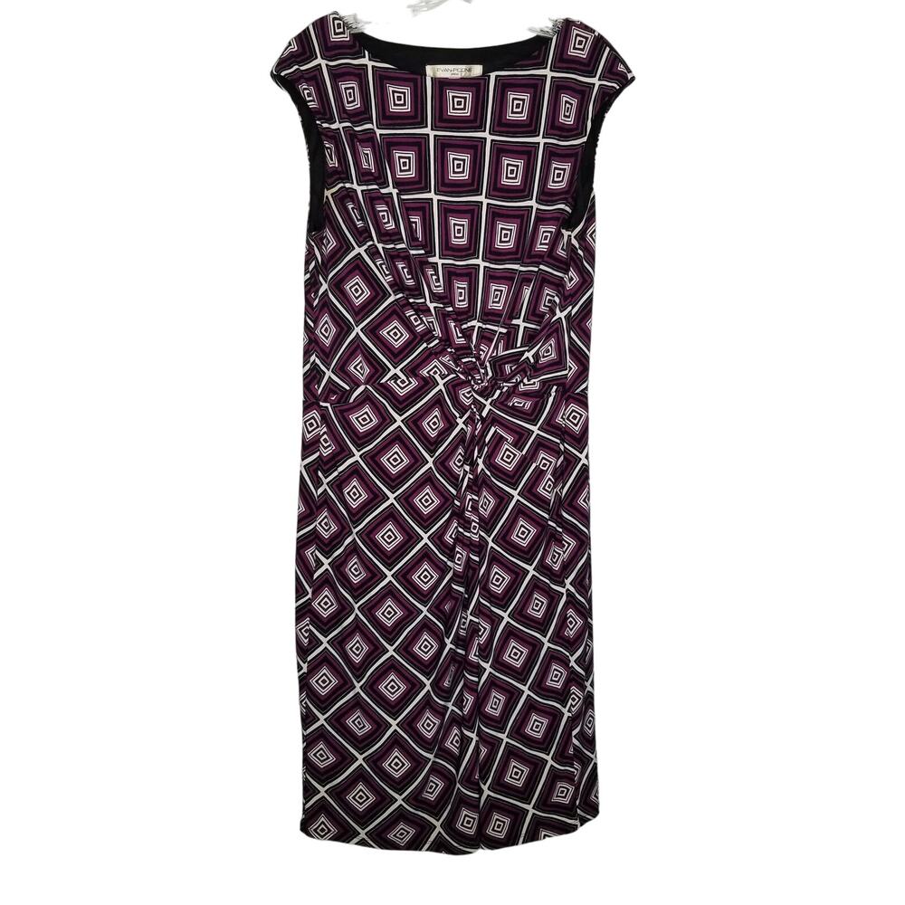 Evan Picone Women's Lined Cap Sleeve Dress with Front Twist Sz 14